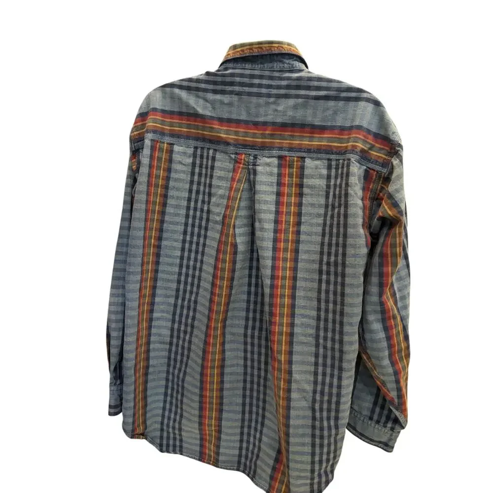 Colours by Alexander Julian Shirt Mens XL Plaid Cotton Long Sleeve Vintage Style - Picture 10 of 13